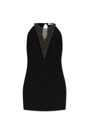 ワンピースその他 GUCCI CRYSTALS DRESS SA ®غوتشي |‎Crystal embroidered mini dress in black